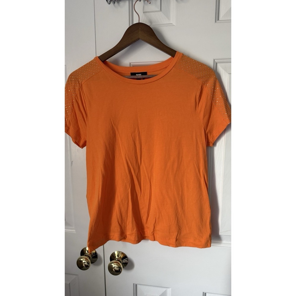 Ladies Sz Small Top Ptp Is 18 Length Is 22 1/2 Short Sleeve With Studs Guc